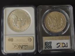 2 GRADED SILVER COINS