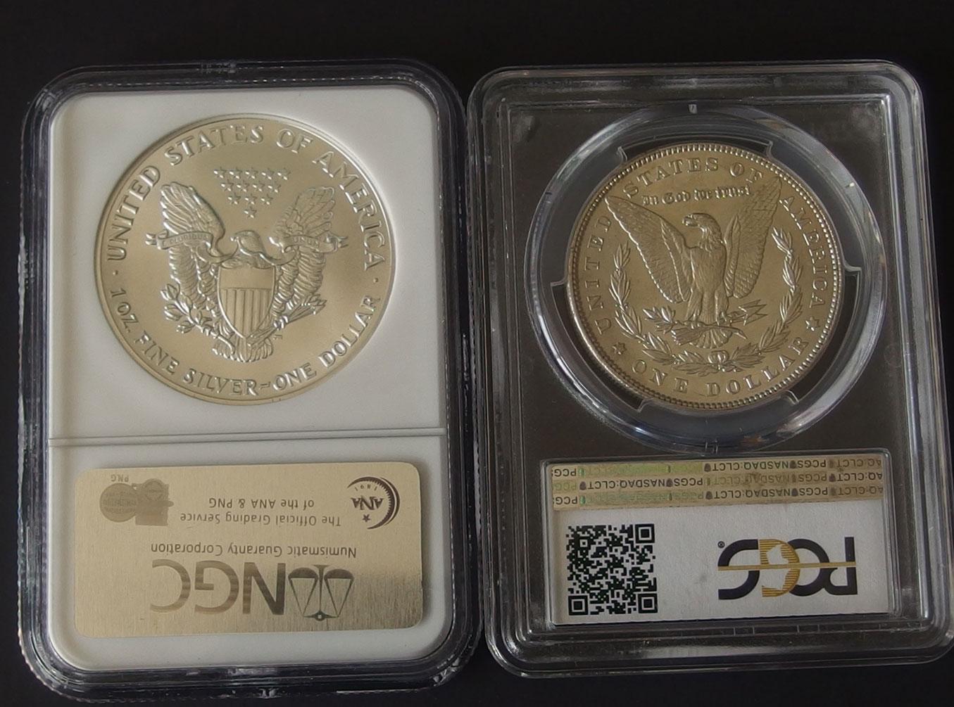 2 GRADED SILVER COINS