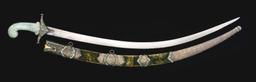 Fine Jade Hilted Silver Mounted Shamshir.
