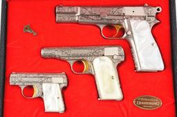 (M) Cased Set of 3: Browning Renaissance Semi-Automatic Pistols.