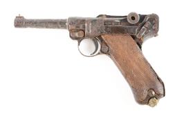 (C) Dug Up 1913 Erfurt Luger Semi-Automatic Pistol.