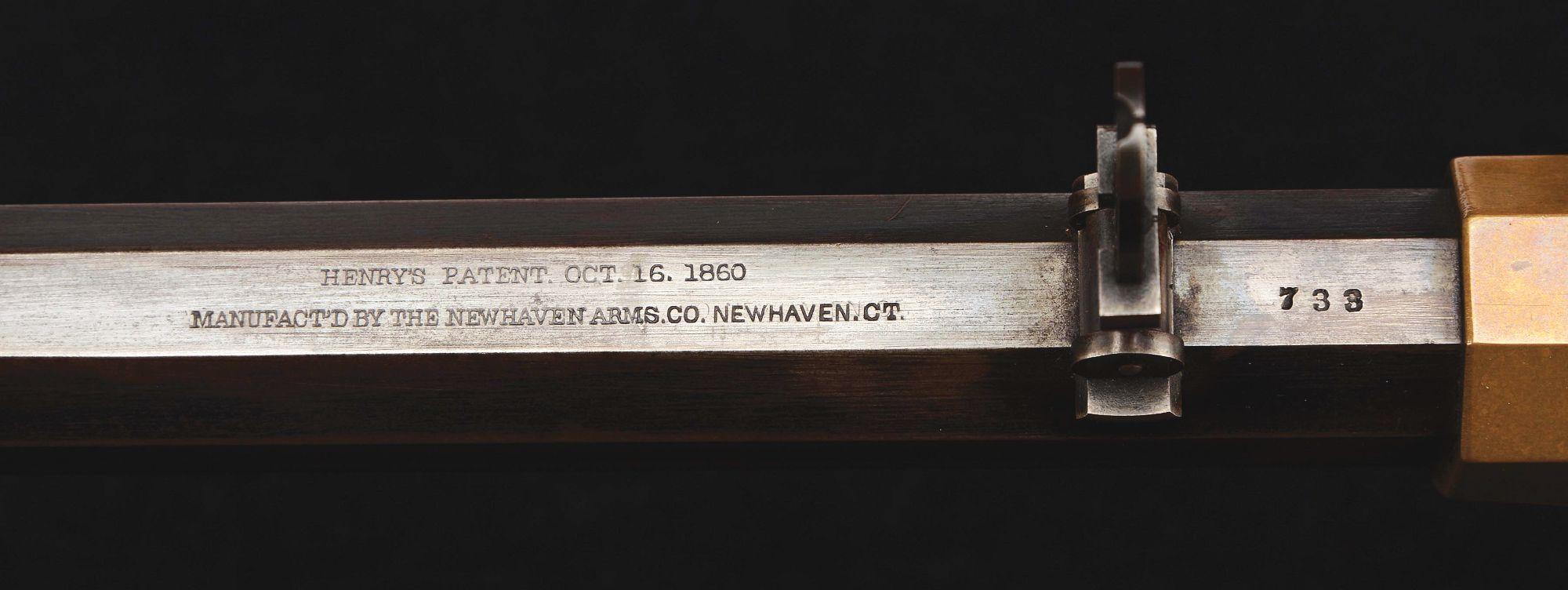 (A) Magnificent New Haven Arms Model 1860 Henry Lever Action Rifle (1862).