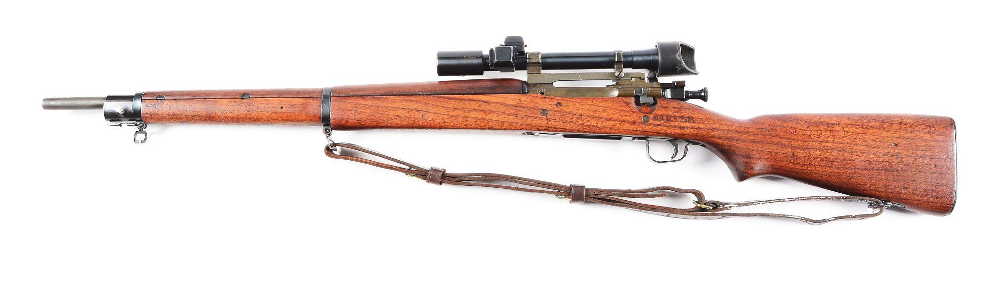 (C) U.S. Military Remington Model 03-A3 A4 Sniper Rifle with M84 Scope.
