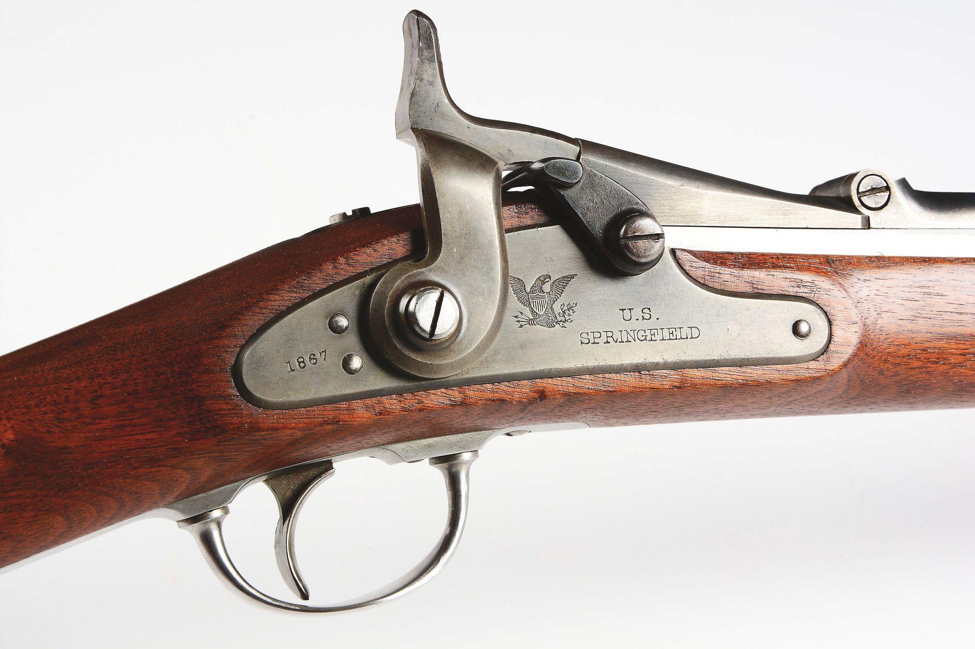(A) Extremely Rare U.S. Springfield Model 1867 "Cadet" Trapdoor Rifle.