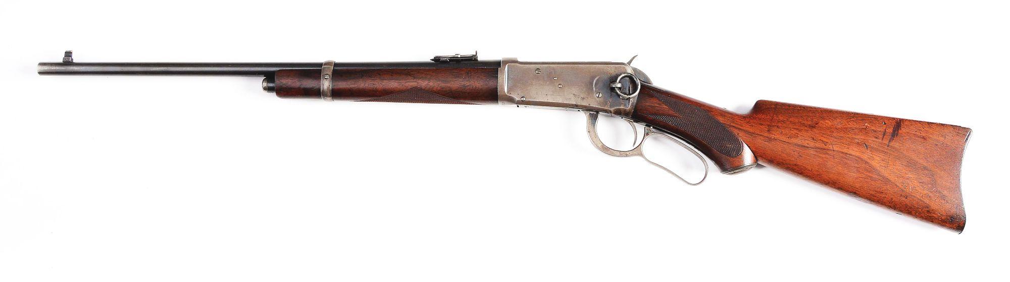 (A) Winchester Model 1894 Deluxe Lever Action Carbine.