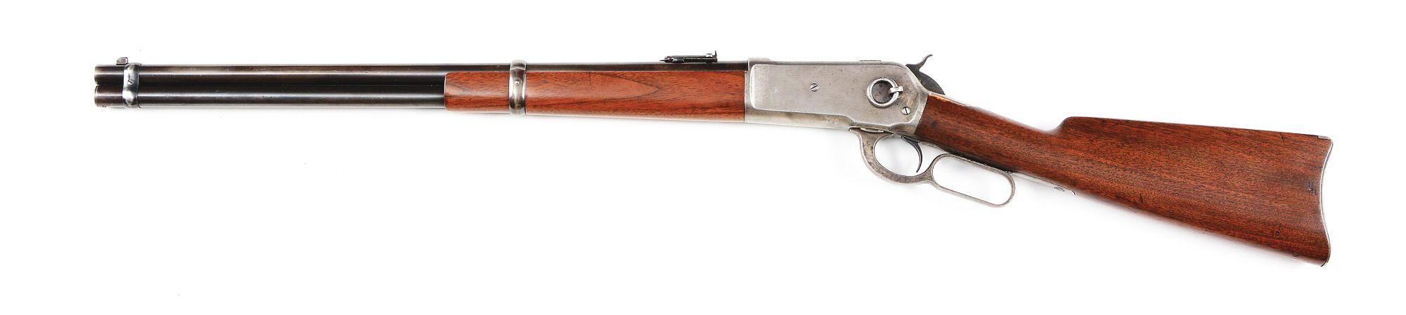 (A) Winchester Model 1886 Lever Action Saddle Ring Carbine (1892).