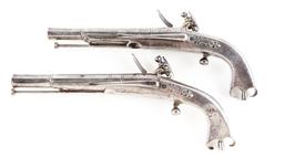 (A) Pair of Scottish All Steel Flintlock Belt Pistols by MacLeod.