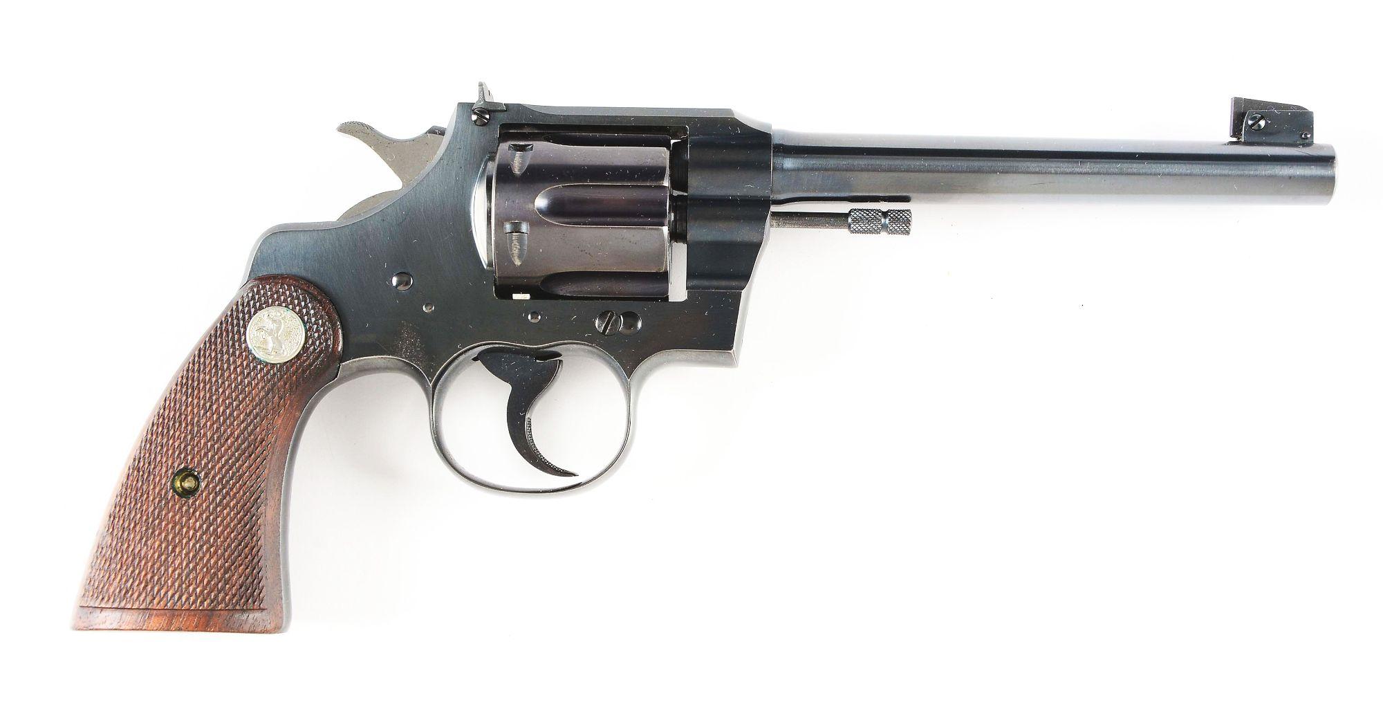 (C) Boxed Pre-War Colt Officer's Model .22 Double Action Target Revolver (1937).