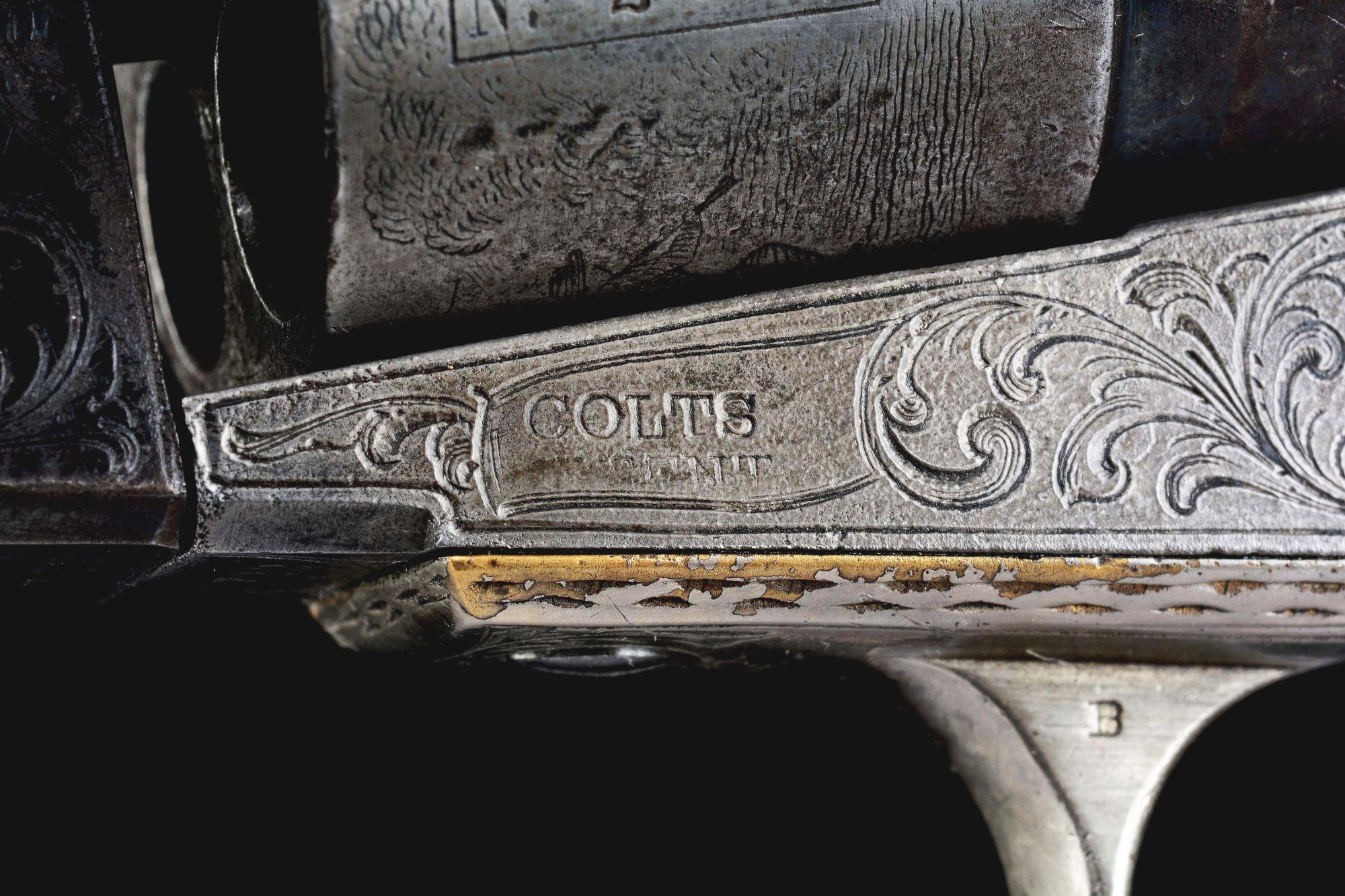 (A) Rare Factory Engraved Cased Colt Model 1862 Pocket Navy with Ivory Grips (1861).