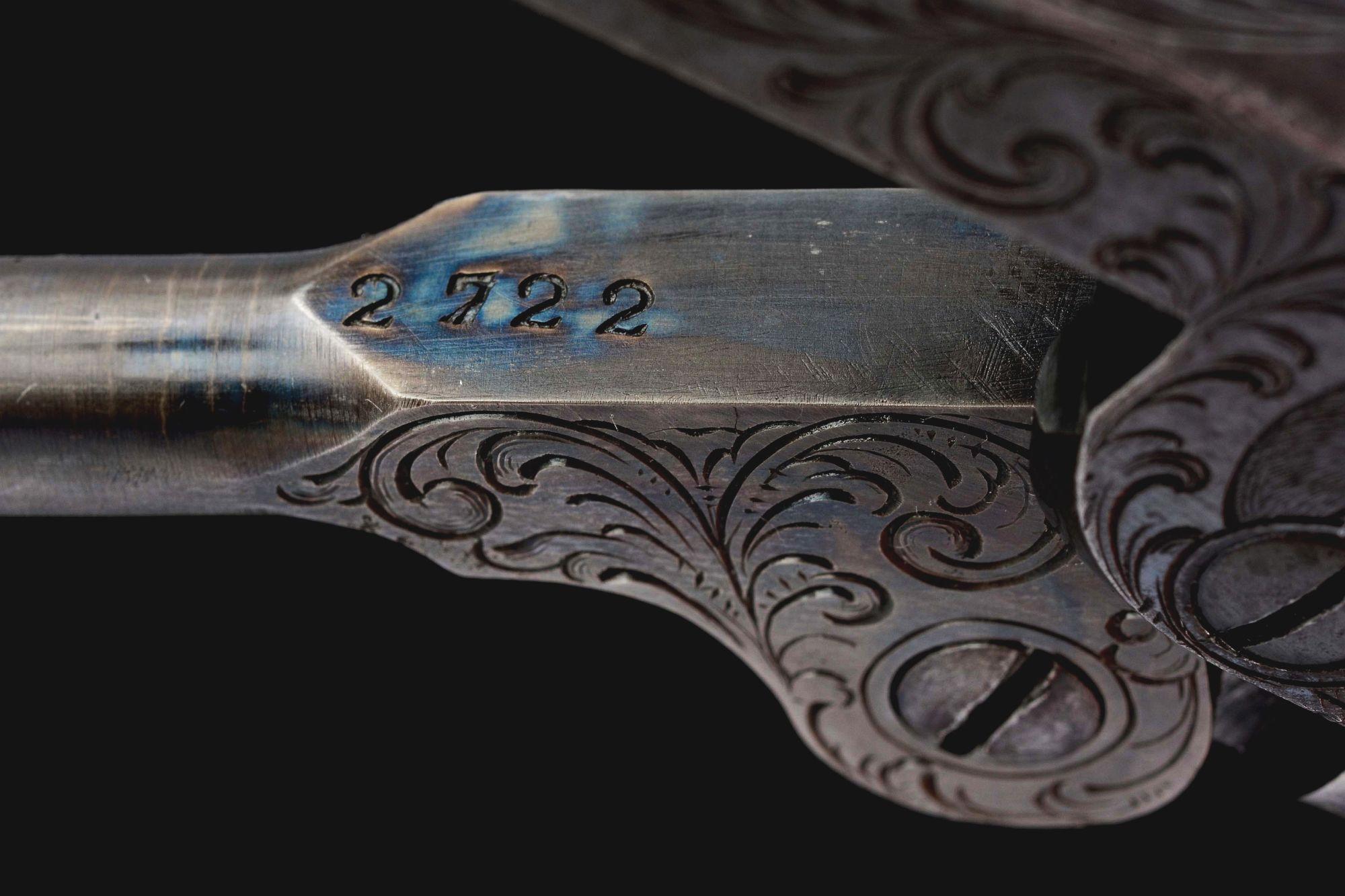 (A) Rare Factory Engraved Cased Colt Model 1862 Pocket Navy with Ivory Grips (1861).