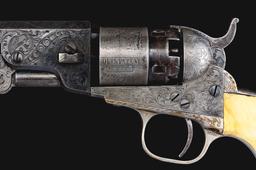 (A) Rare Factory Engraved Cased Colt Model 1862 Pocket Navy with Ivory Grips (1861).