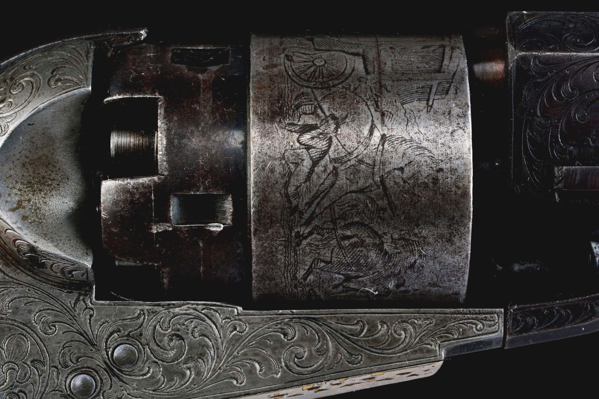(A) Rare Factory Engraved Cased Colt Model 1862 Pocket Navy with Ivory Grips (1861).