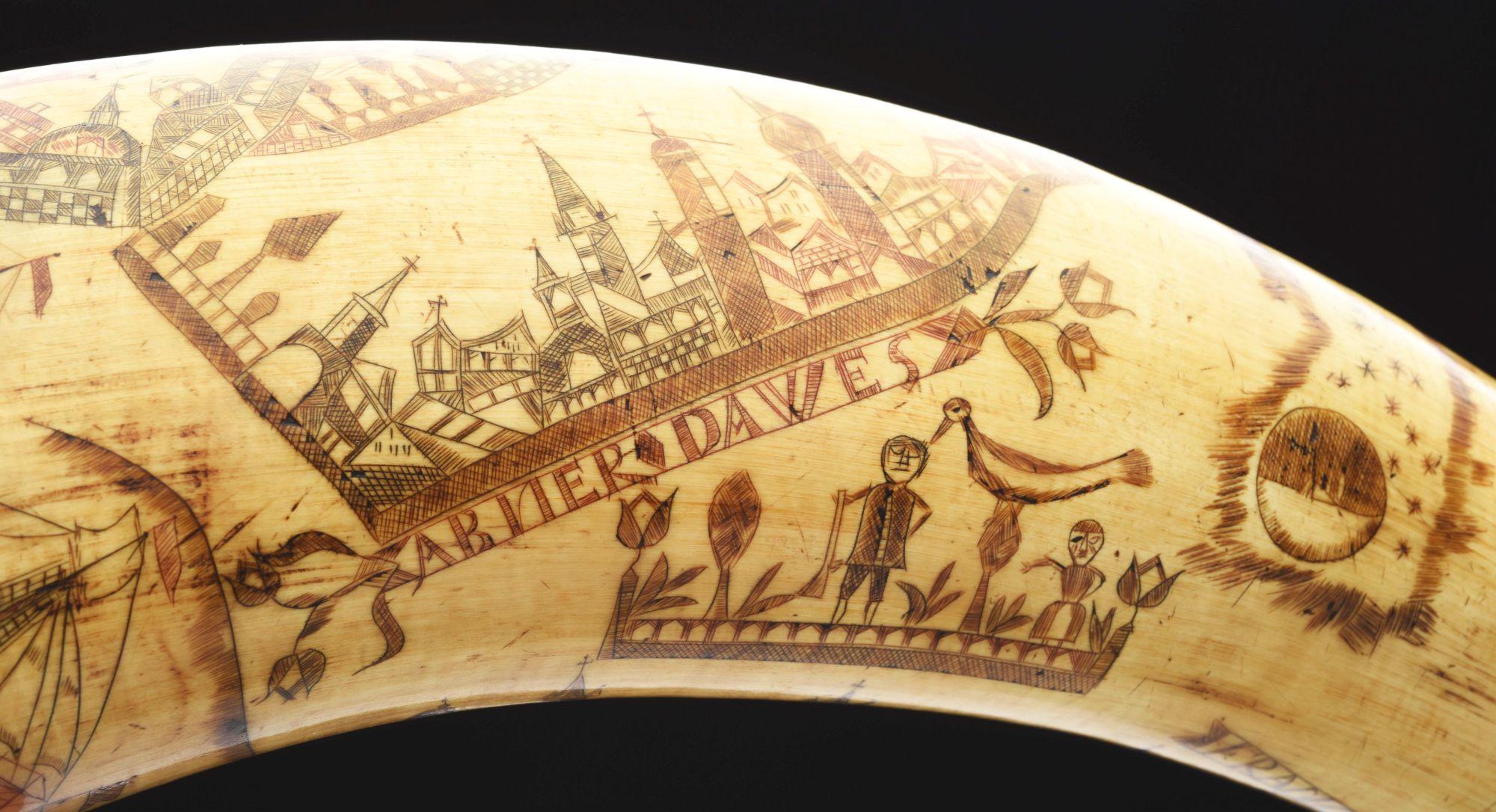 Engraved Havana Map Powder Horn Of Michael Mezger, Dated 1762.