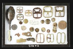Large Lot Of Dug Buttons, Coins & Relics From Important 18th Century Forts & Sites.