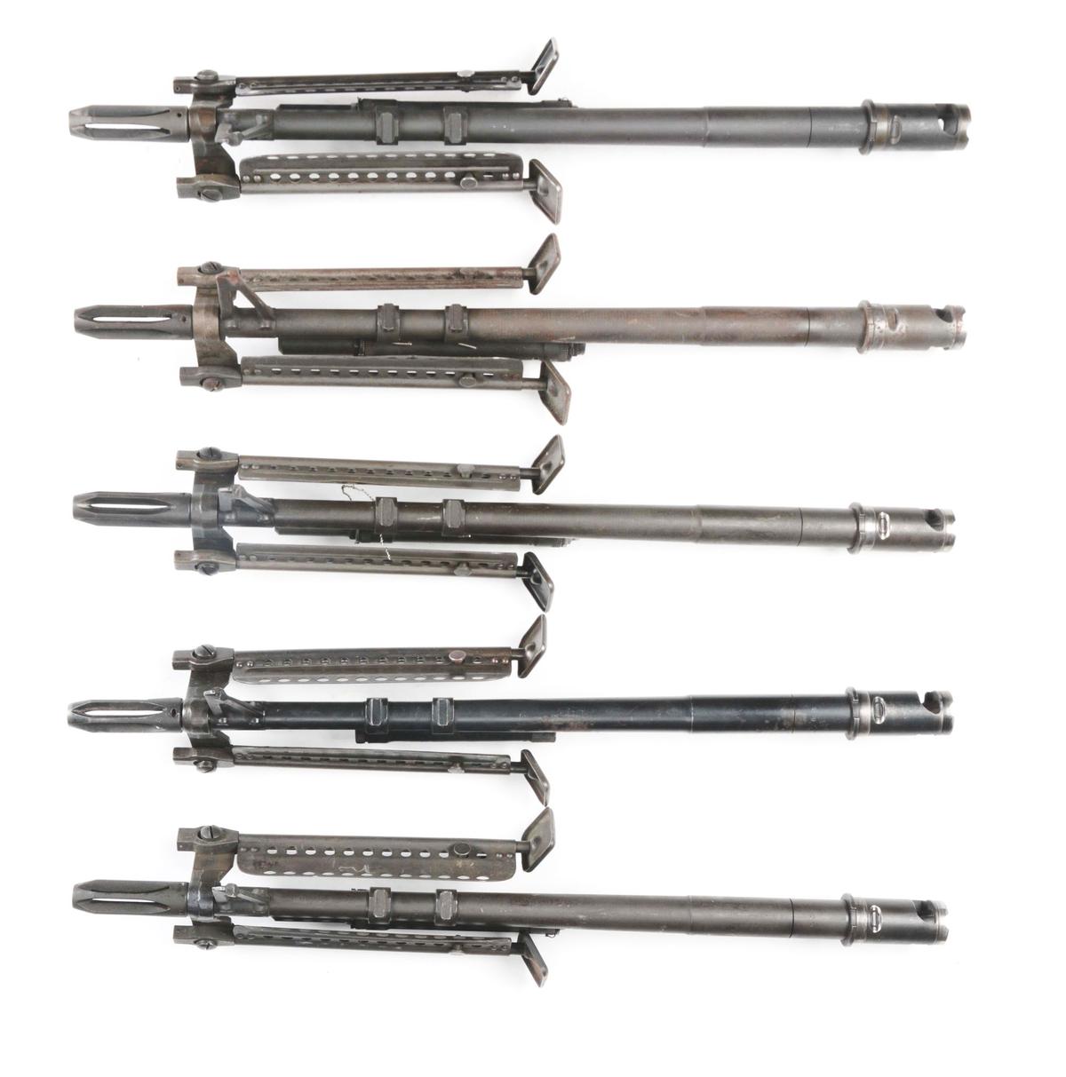 Lot of Five U.S. M-60 Machine Gun Spare Barrel Assemblies