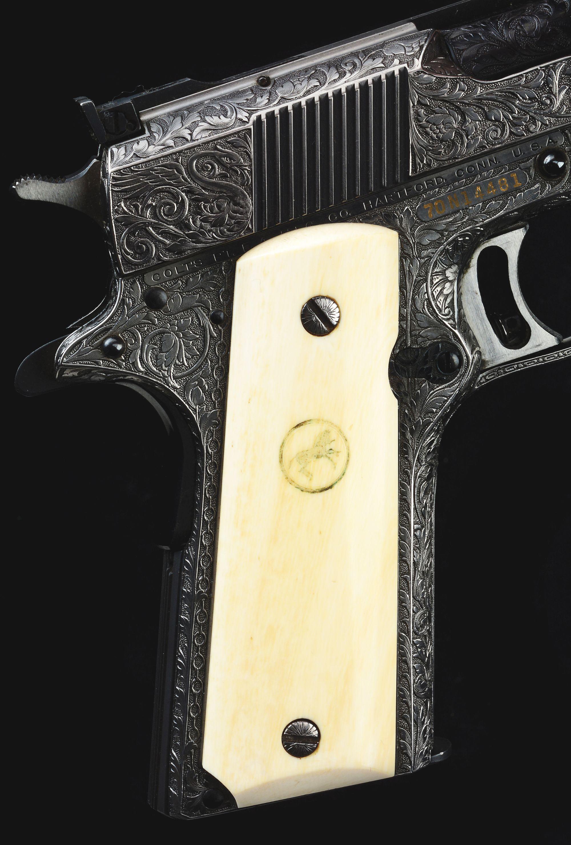 (M) Custom Engraved Colt Series 70 Gold Cup National Match Model 1911A1 Semi-Automatic Pistol (1974)