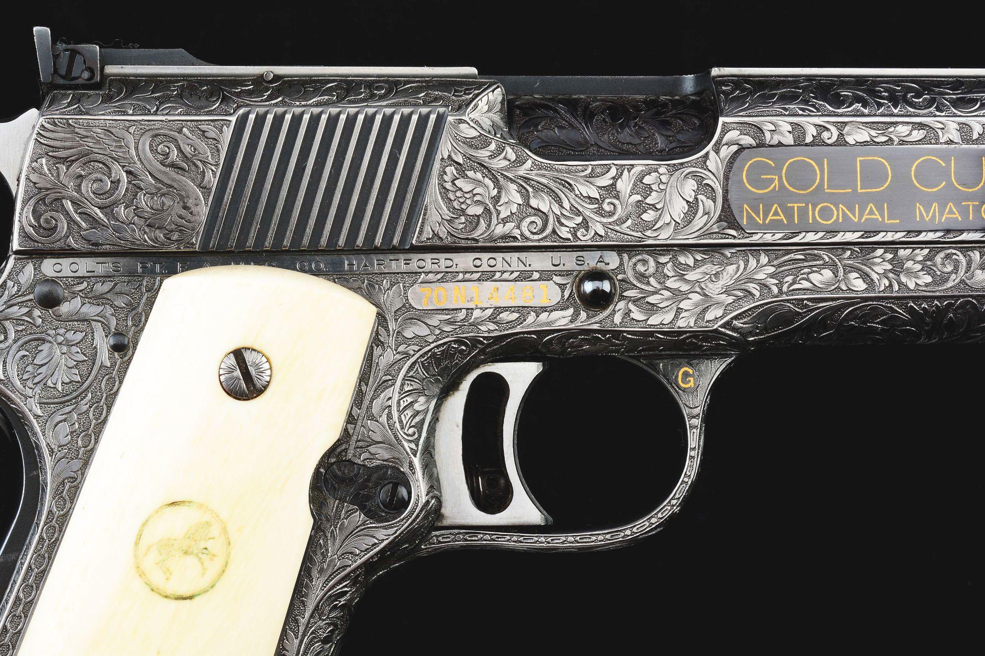 (M) Custom Engraved Colt Series 70 Gold Cup National Match Model 1911A1 Semi-Automatic Pistol (1974)