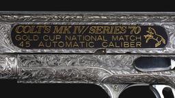 (M) Custom Engraved Colt Series 70 Gold Cup National Match Model 1911A1 Semi-Automatic Pistol (1974)