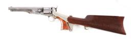 (A) Rare 7 - 1/2" Colt 1860 Long Flute Silver Plated Army Revolver with Original Shoulder Stock