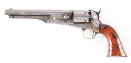 (A) Rare 7 - 1/2" Colt 1860 Long Flute Silver Plated Army Revolver with Original Shoulder Stock
