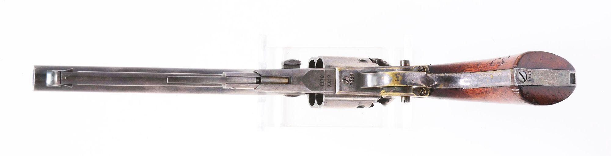 (A) Rare 7 - 1/2" Colt 1860 Long Flute Silver Plated Army Revolver with Original Shoulder Stock