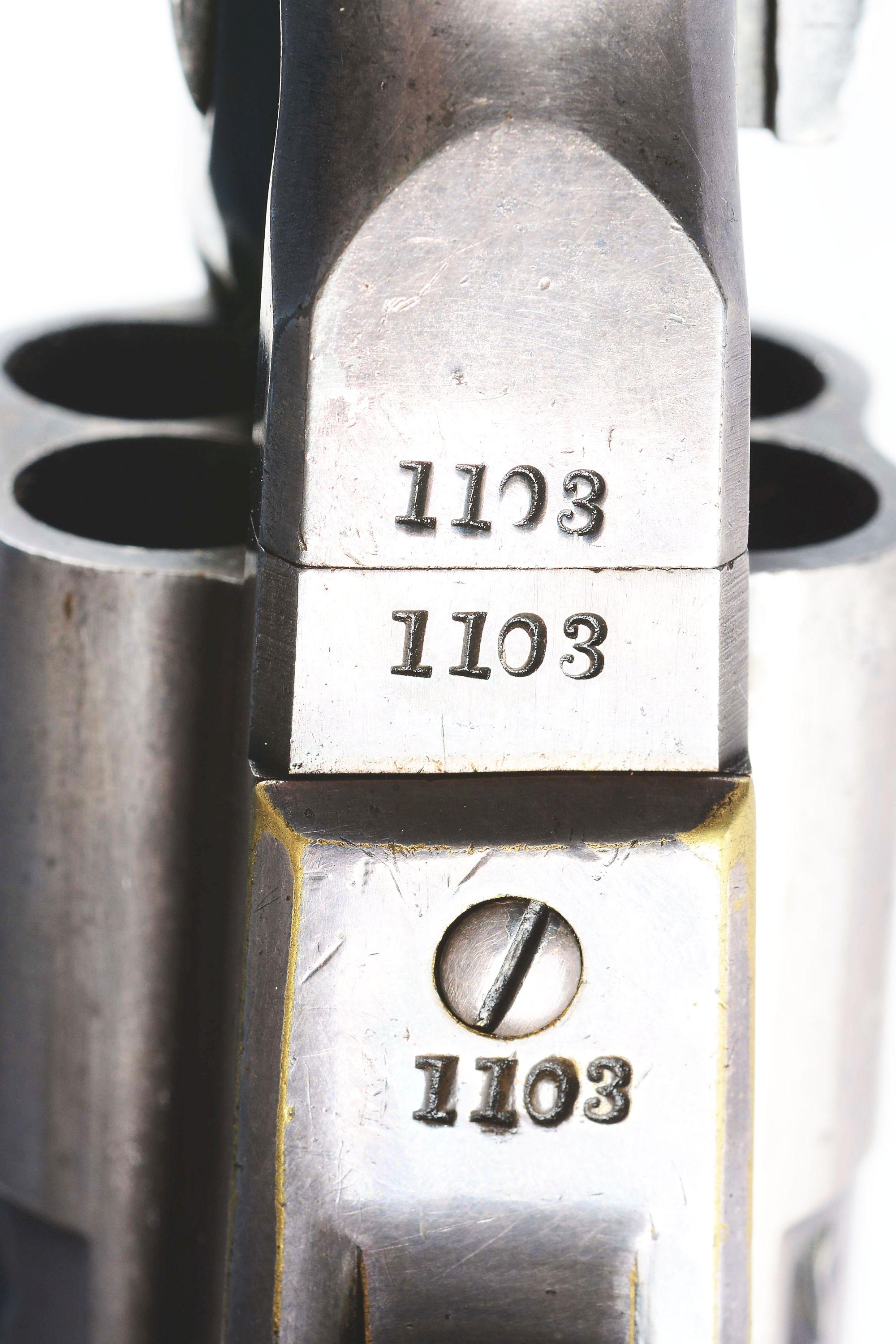 (A) Rare 7 - 1/2" Colt 1860 Long Flute Silver Plated Army Revolver with Original Shoulder Stock