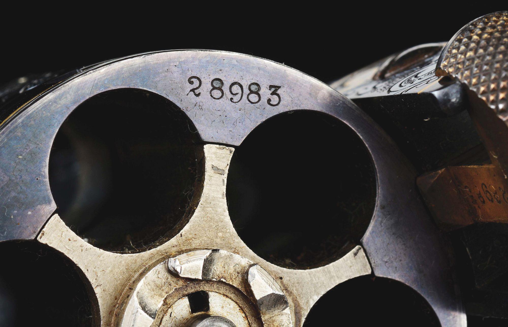 (A) Cased Pair of Japanese Engraved Smith & Wesson No. 3 Revolvers with Carved Pearl Grips.