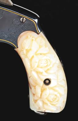 (A) Cased Pair of Japanese Engraved Smith & Wesson No. 3 Revolvers with Carved Pearl Grips.
