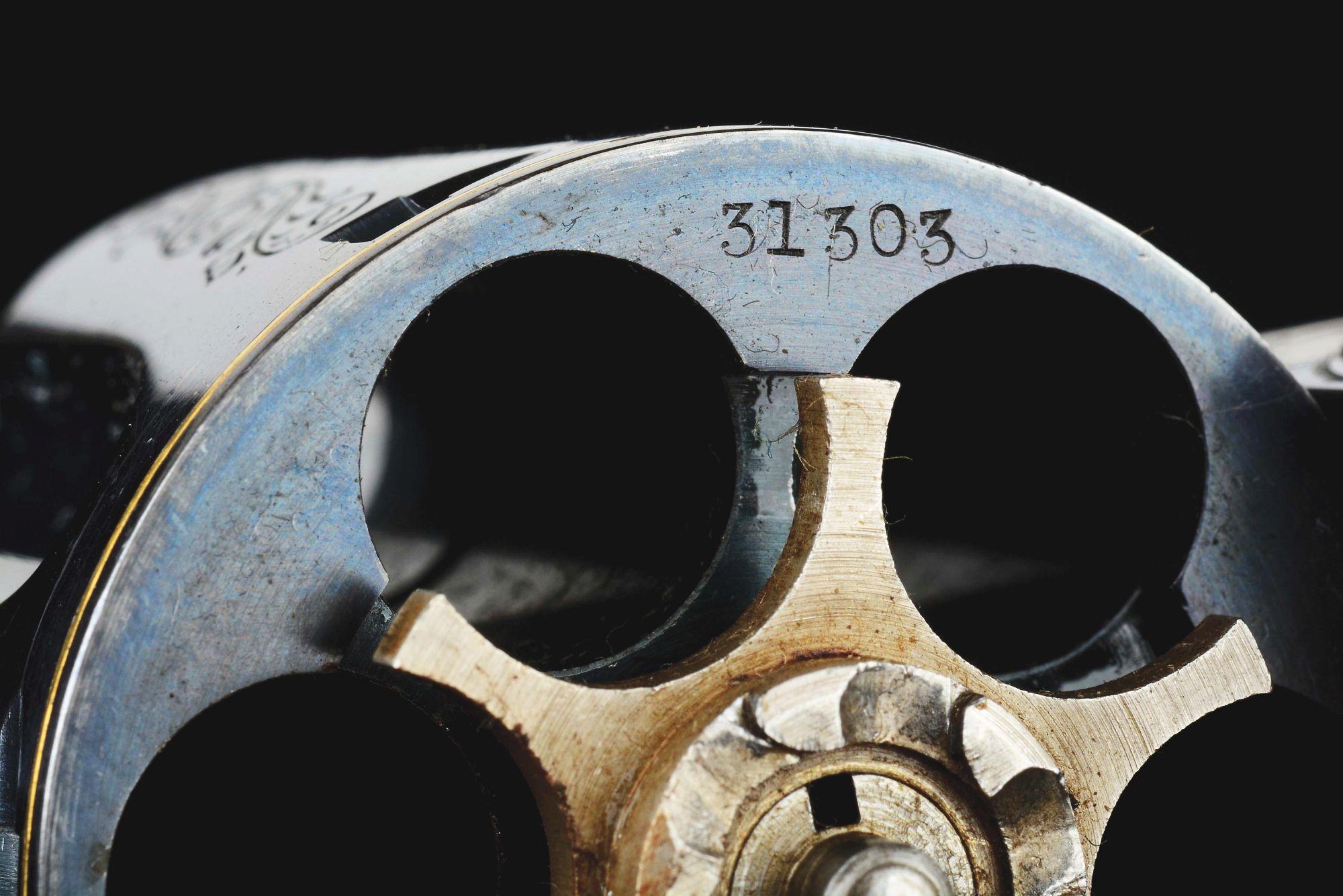 (A) Cased Pair of Japanese Engraved Smith & Wesson No. 3 Revolvers with Carved Pearl Grips.