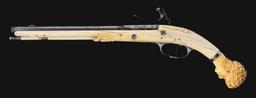 (A) An Extremely Rare and Magnificent Dutch Ivory Stock Flintlock Pistol, Maastricht Circa 1675 With