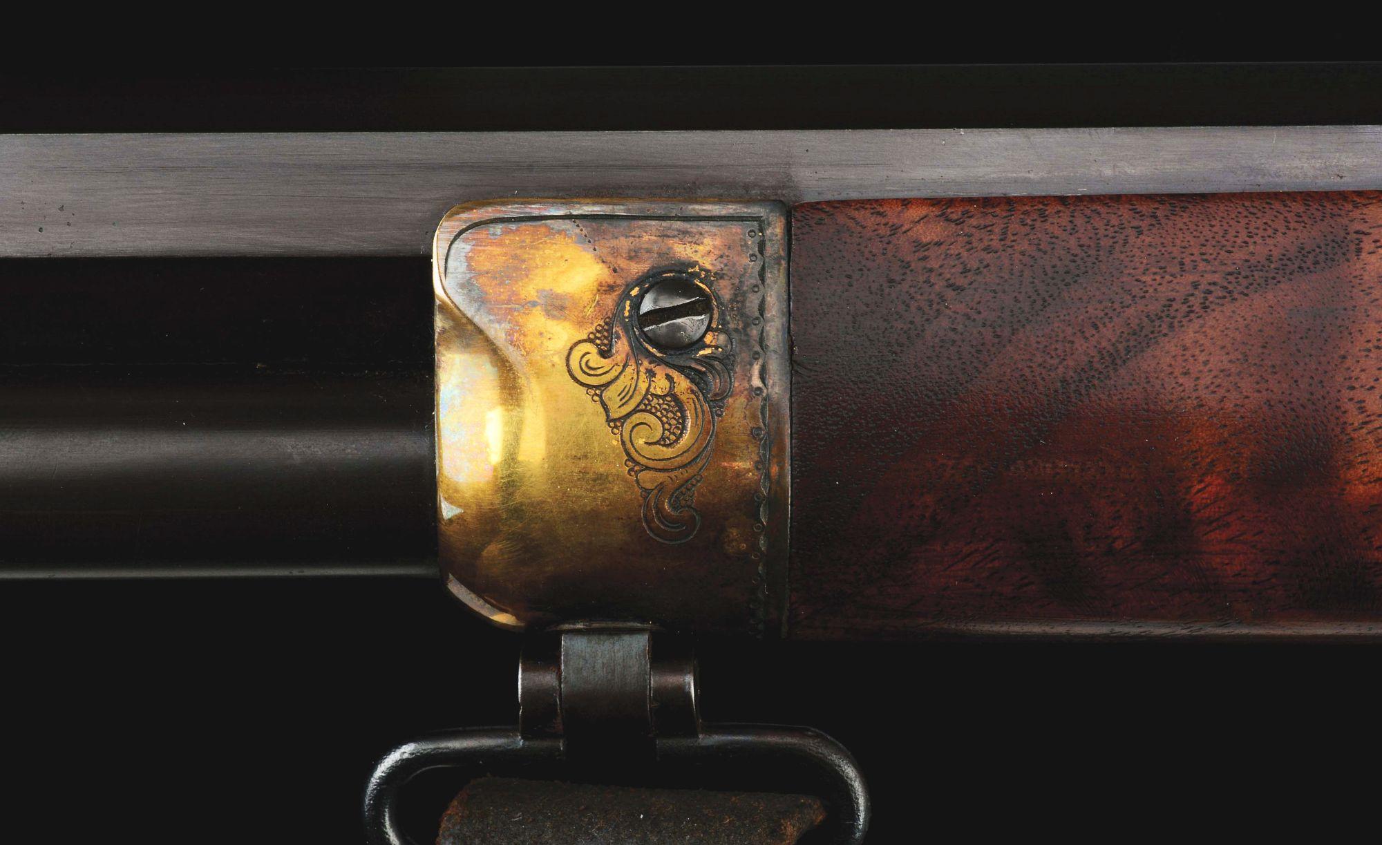 (A) Incredibly Rare J. Ulrich Signed, Engraved & Gold Plated Winchester Model 1866 Lever Action Rifl