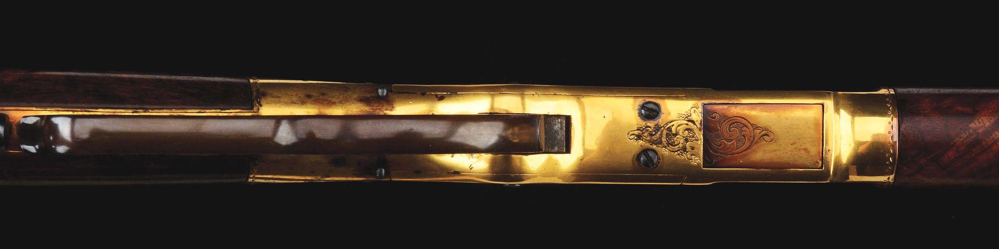 (A) Incredibly Rare J. Ulrich Signed, Engraved & Gold Plated Winchester Model 1866 Lever Action Rifl