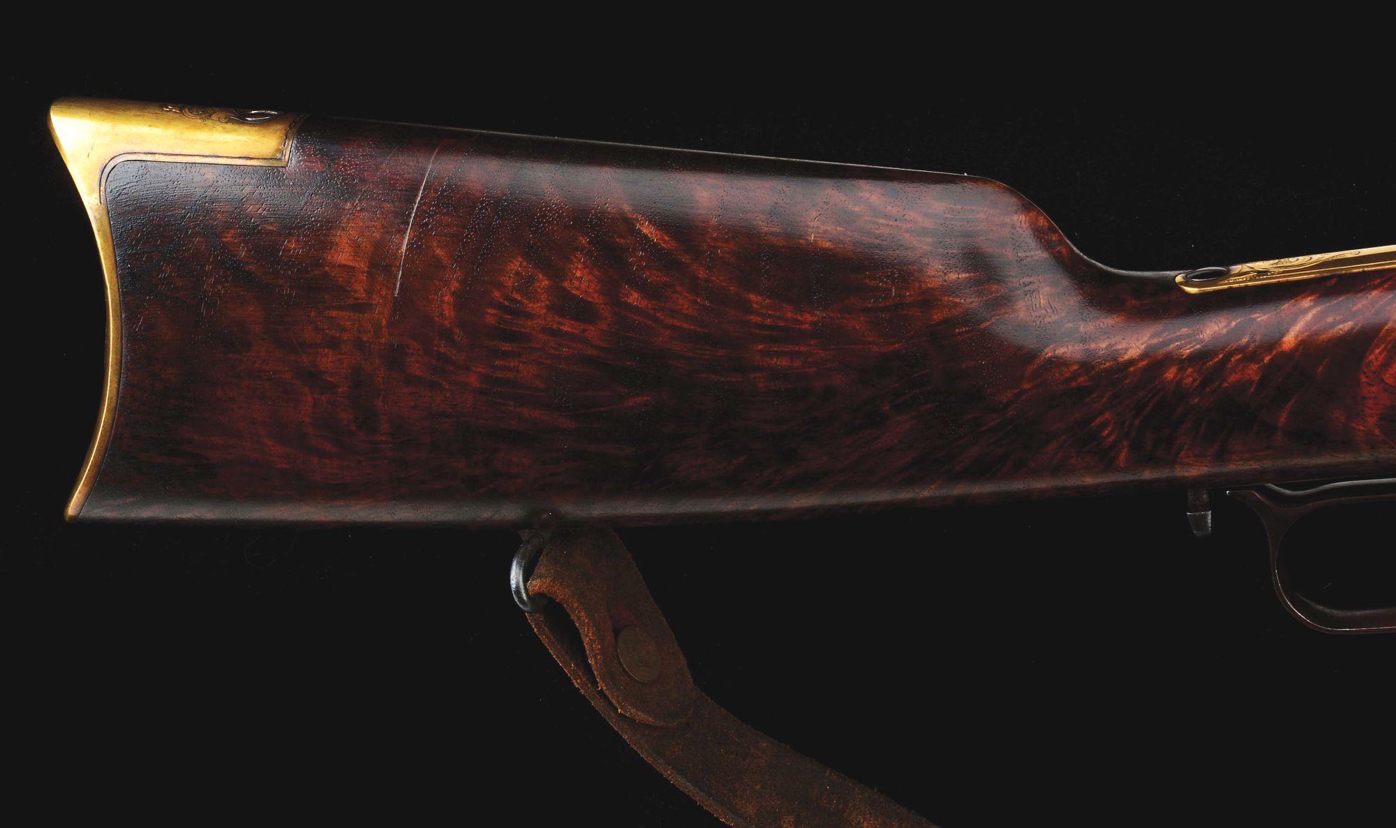 (A) Incredibly Rare J. Ulrich Signed, Engraved & Gold Plated Winchester Model 1866 Lever Action Rifl