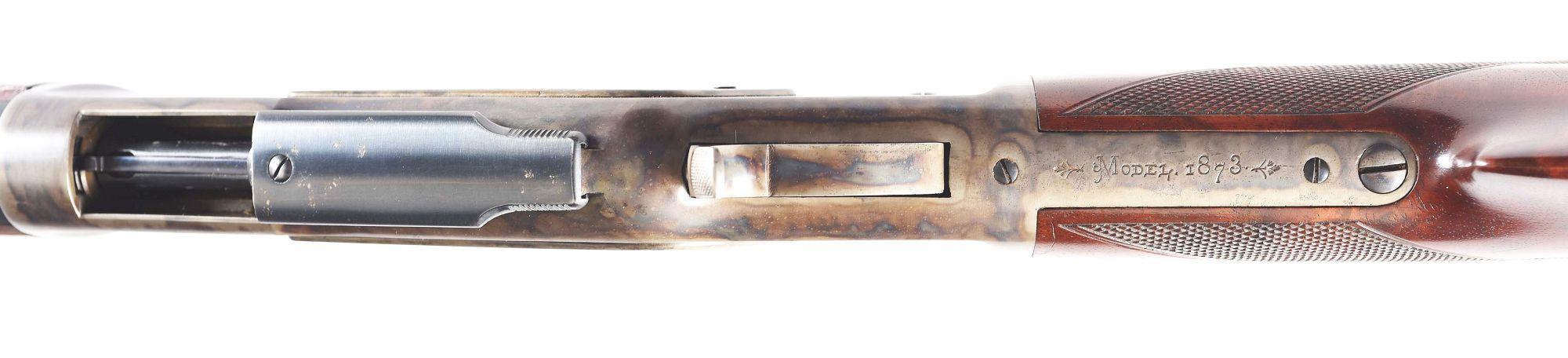 (A) Near New Winchester Model 1873 Deluxe .44 Lever Action Rifle (1884).
