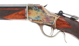 (A) Fine Condition Winchester High Wall 1885 Mid Range Single Shot Rifle with Case Colored Action.