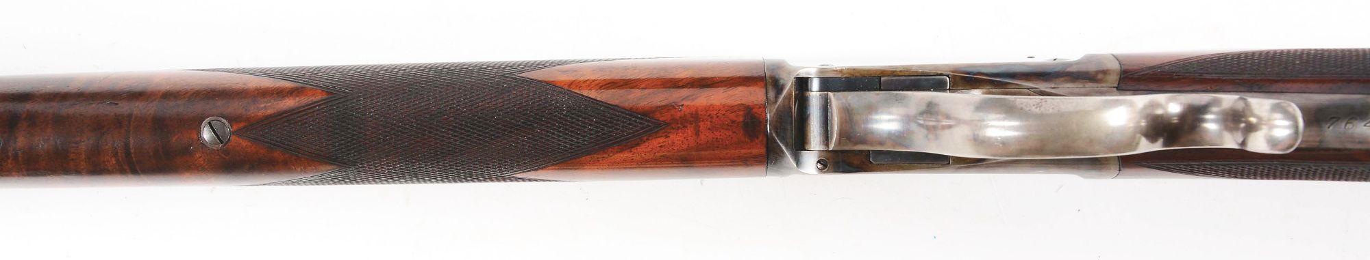 (A) Fine Condition Winchester High Wall 1885 Mid Range Single Shot Rifle with Case Colored Action.