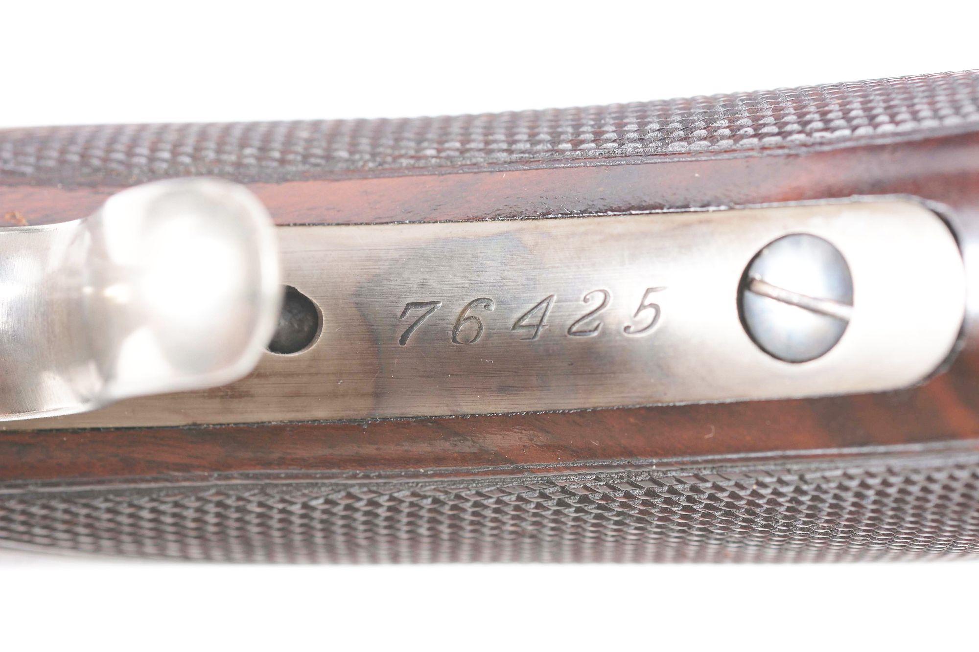 (A) Fine Condition Winchester High Wall 1885 Mid Range Single Shot Rifle with Case Colored Action.
