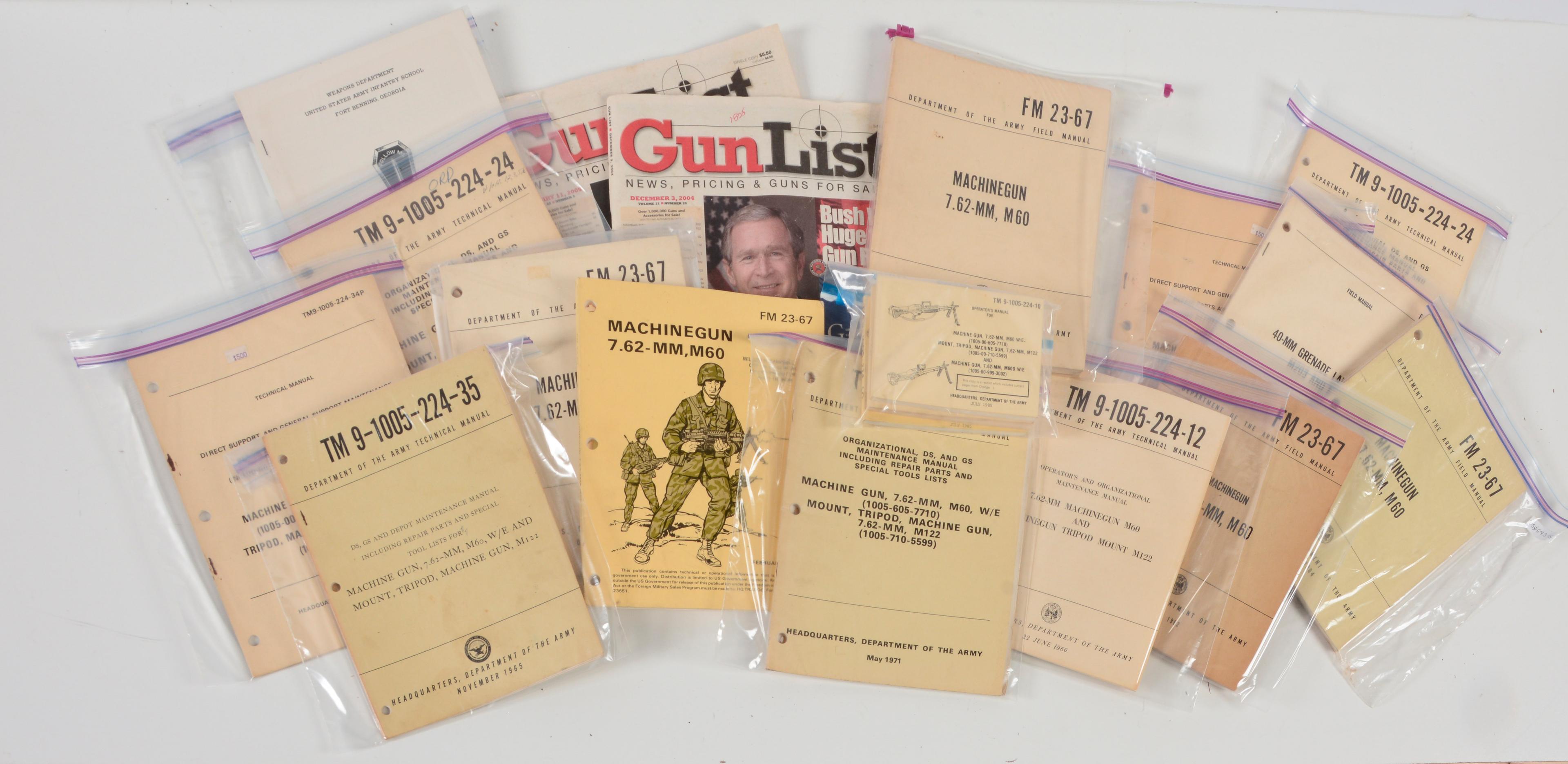Highly Desirable Lot of M-60 Manuals, and Conversion Feed Tray For M-60 Machine Gun to Non-disintegr