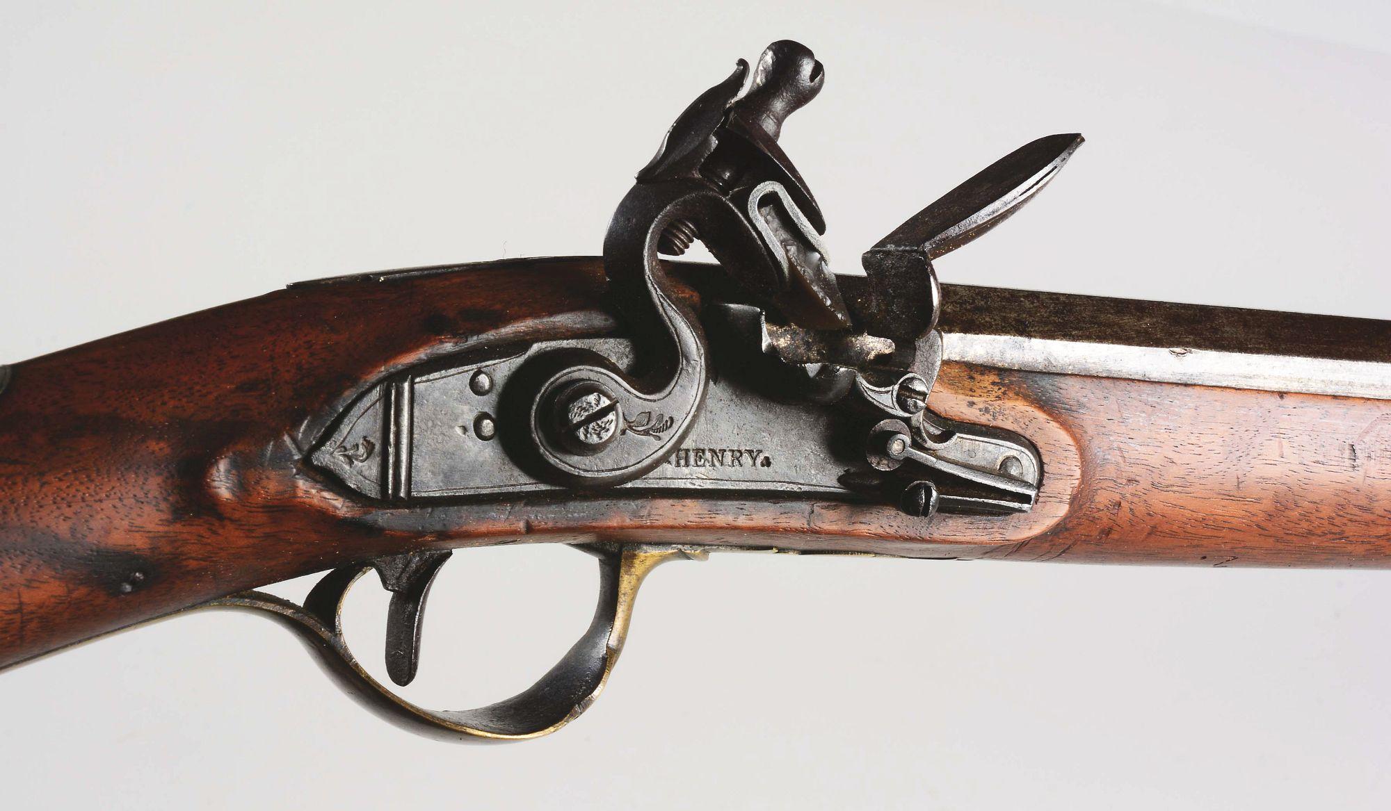 (A) HENRY BUCK AND BALL FLINTLOCK RIFLE.