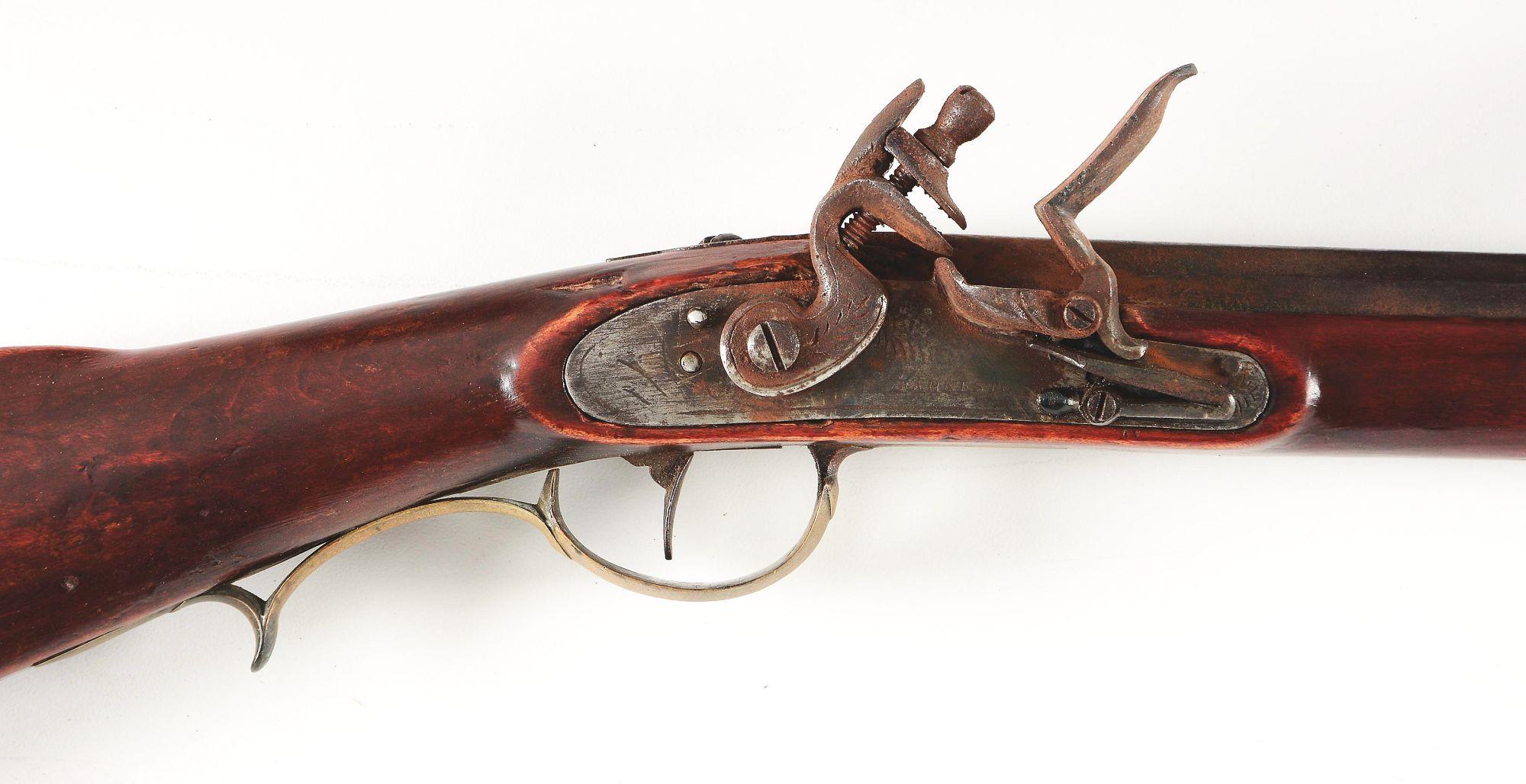 (A) CHILD'S FLINTLOCK KENTUCKY RIFLE BY HESS.