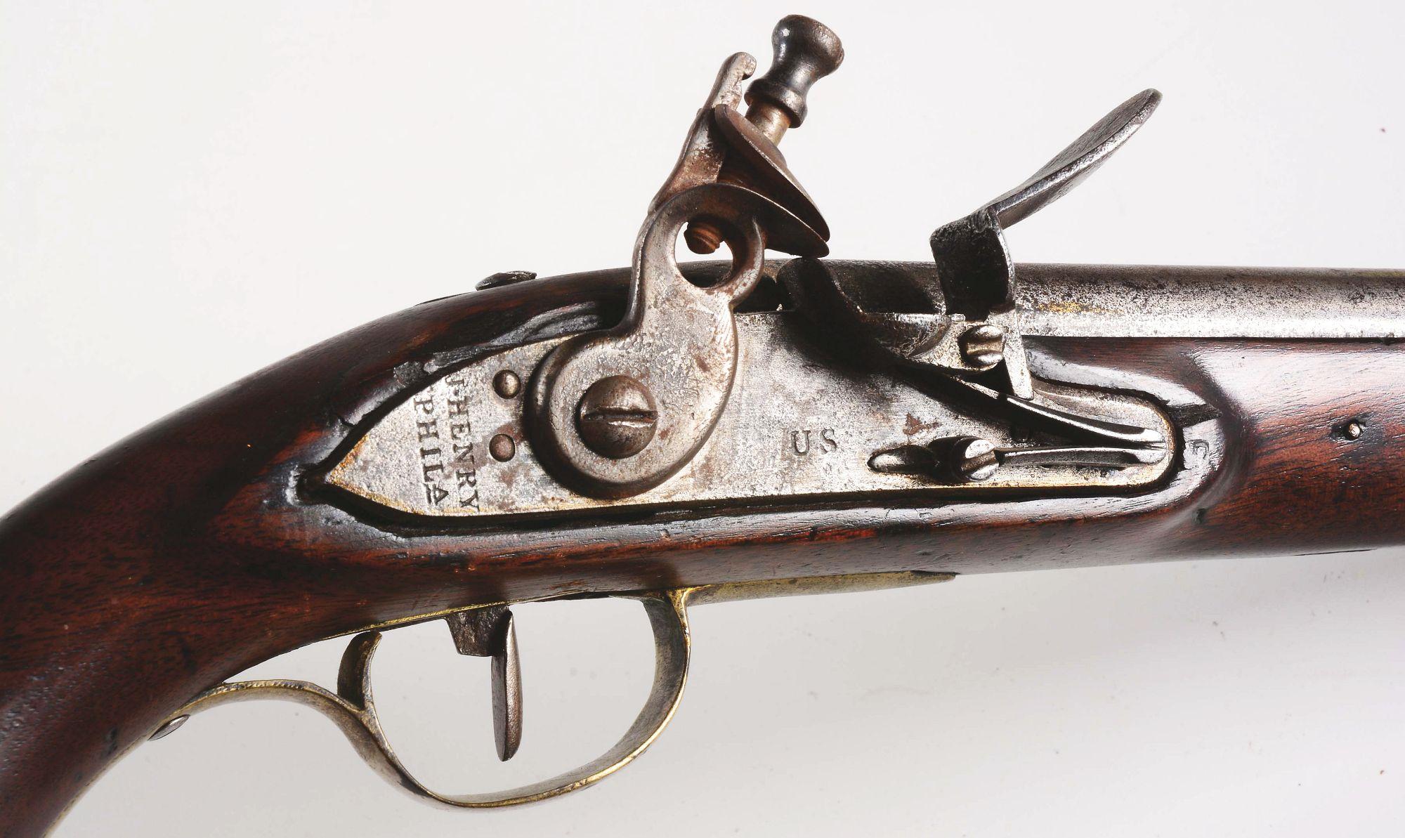 (A) A RARE AND DESIRABLE US JOSEPH HENRY 1807-1808 CONTRACT FLINTLOCK MARTIAL PISTOL.