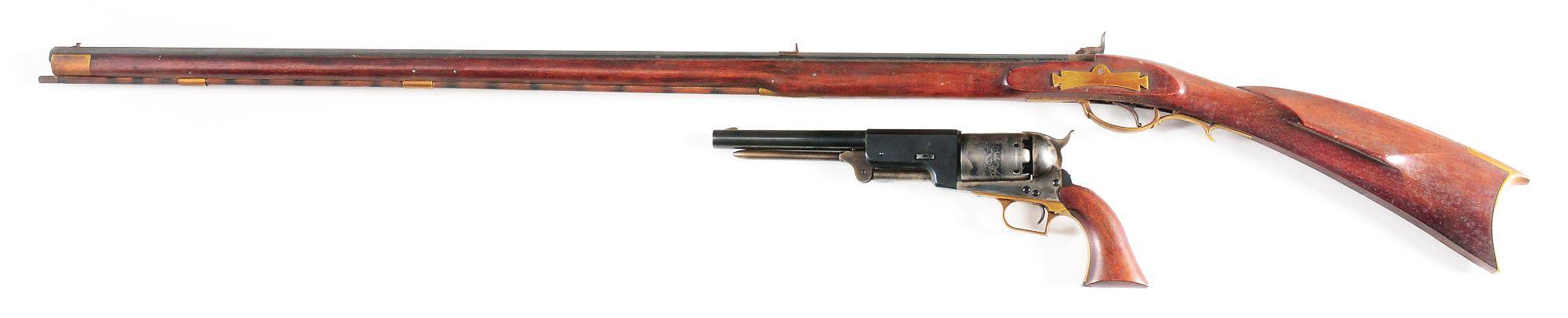 (A) LOT OF 2: KENTUCKY RIFLE AND COLT WALKER REPRODUCTION.