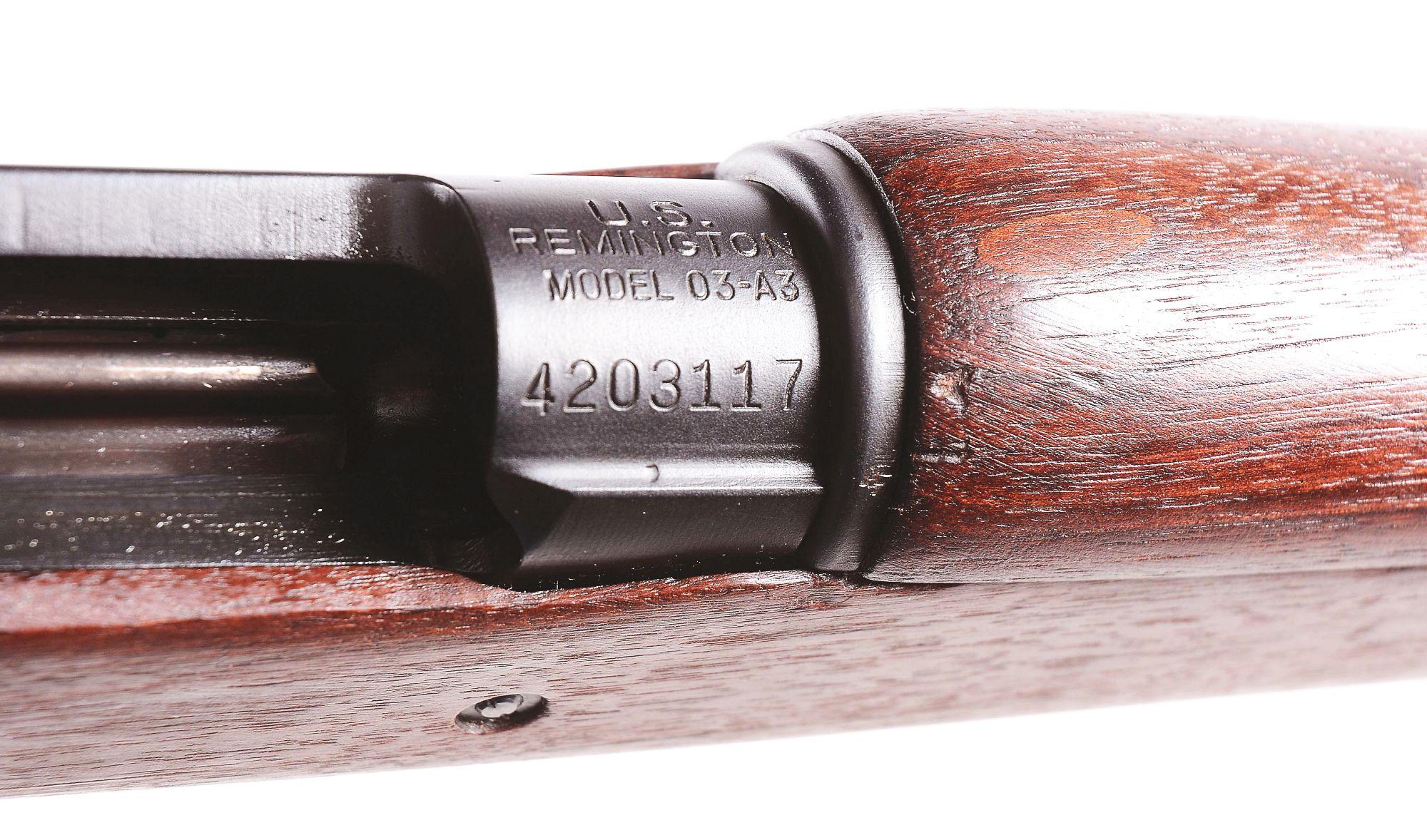 (C) REMINGTON MODEL 03-A3 GREEK ISSUED BOLT ACTION RIFLE.