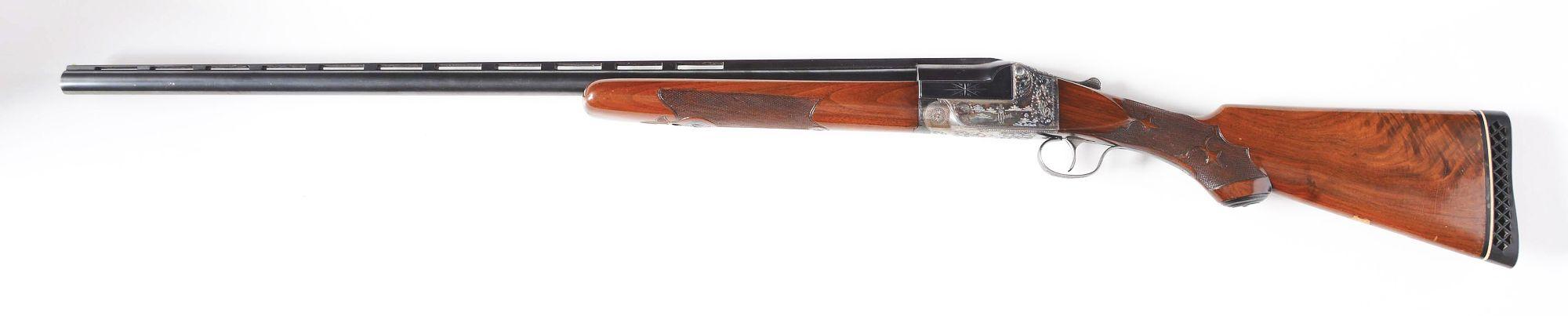 (C) ITHACA FLUES MODEL 4E SINGLE BARREL TRAP GUN WITH CASE.