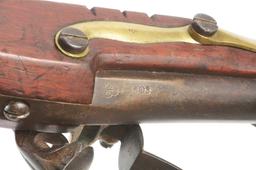 (A) LOT OF TWO: COLLECTOR'S LOT OF SINGLE SHOT FLINTLOCK PISTOLS, ONE A FRENCH MODEL 1813, THE OTHER