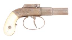 (A) CASED ALLEN & WHEELOCK SINGLE SHOT PERCUSSION BOOT PISTOL.