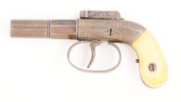 (A) CASED ALLEN & WHEELOCK SINGLE SHOT PERCUSSION BOOT PISTOL.