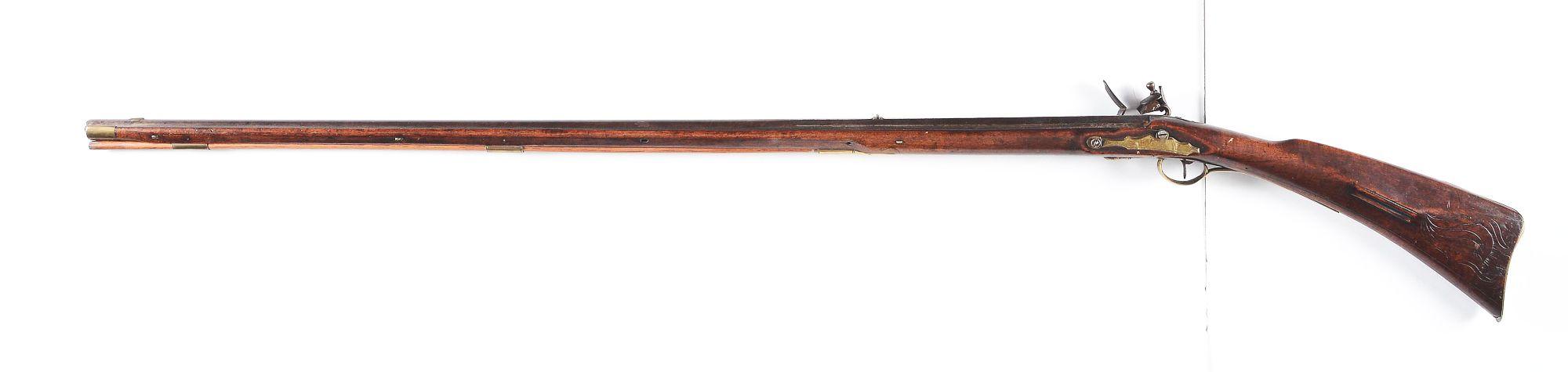 (A) FULL STOCK FLINTLOCK FOWLER SIGNED BY PANNABECKER.