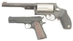 (M) LOT OF TWO: TAURUS JUDGE REVOLVER & BROWNING 1911-22 HANDGUNS.