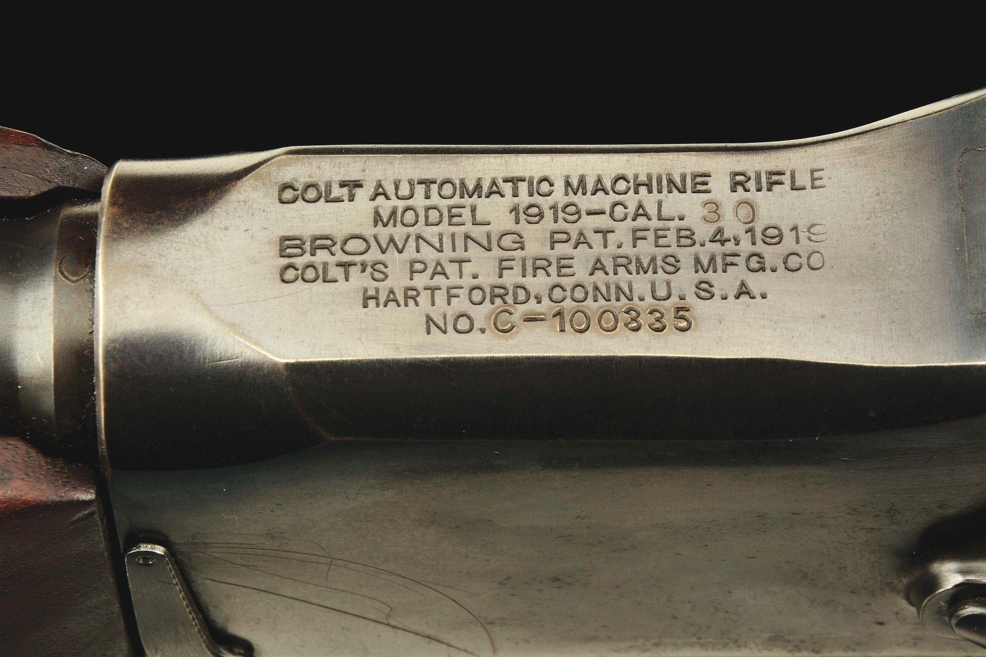 (N) TRULY STELLAR AND SUPURB ORIGINAL COLT COMMERCIAL MODEL 1919 BROWNING AUTOMATIC RIFLE (B.A.R) MA